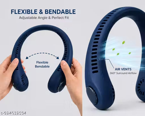 Hands-Free Portable Neck Fan - Bladeless Design | USB Rechargeable | 360° Cooling for Sports, Travel, Outdoor Work