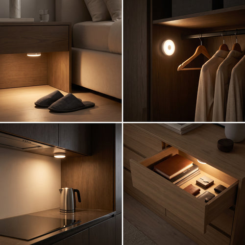 Smart Motion Sensor Cabinet Lights (Set of 2) – Rechargeable Wireless LED Night Lights
